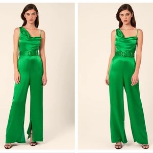 NICHOLAS silk green Vera jumpsuit Size 0 Retail $595